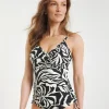 Fantasie Aruba Nights Twist Front Wired Adjustable Leg Swimsuit Black/Cream