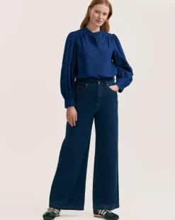 Finery London Balloon Sleeve Cut Out Shirt