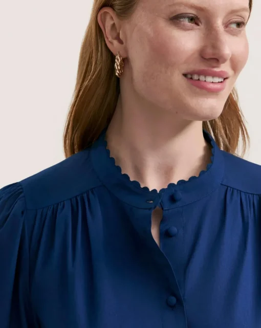 Finery London Balloon Sleeve Cut Out Shirt