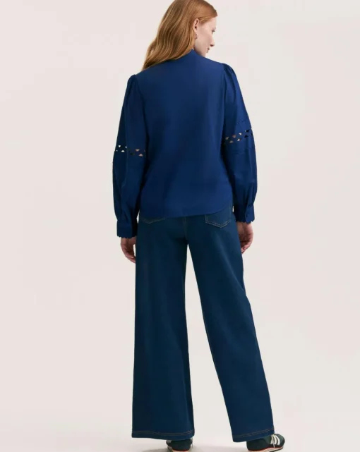 Finery London Balloon Sleeve Cut Out Shirt