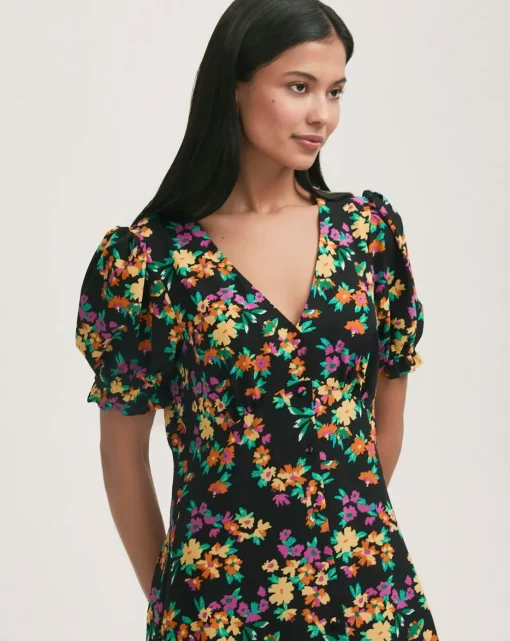 Finery London Floral Button Up Dress