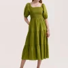 Finery London Puff Sleeve Dress