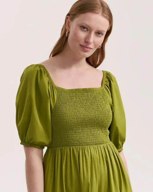 Finery London Puff Sleeve Dress