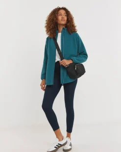 Fleece Longline Zip Through Jacket