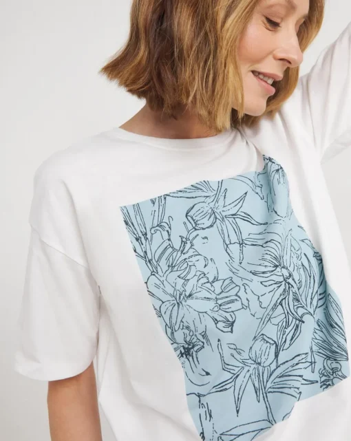 Floral Sketch Graphic T-Shirt