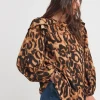 Frill Detail Smock Blouse - Leopard