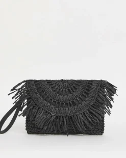 Fringe Raffia Oversized Clutch Bag