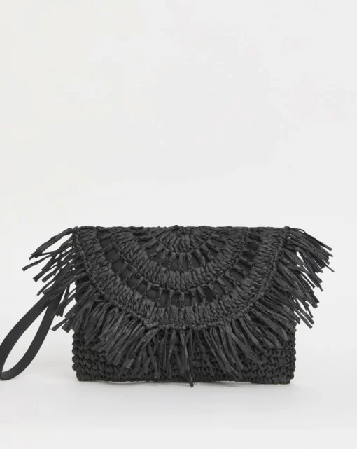 Fringe Raffia Oversized Clutch Bag
