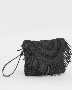 Fringe Raffia Oversized Clutch Bag