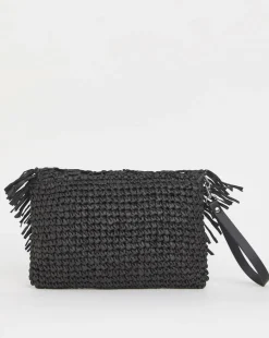 Fringe Raffia Oversized Clutch Bag
