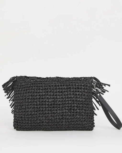 Fringe Raffia Oversized Clutch Bag