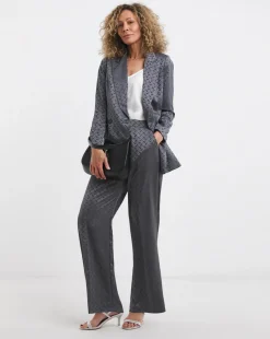 Geo Jaquard Satin Wide Leg Trousers