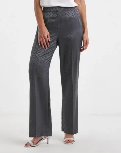 Geo Jaquard Satin Wide Leg Trousers