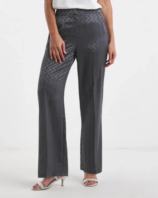 Geo Jaquard Satin Wide Leg Trousers