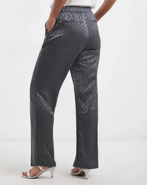Geo Jaquard Satin Wide Leg Trousers