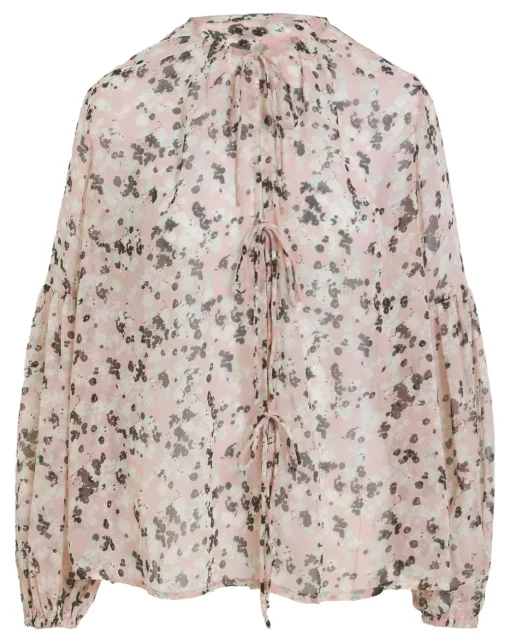 Georgette Blouson Sleeve Tie Detail Blouse