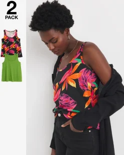 Green & Print 2 Pack Swing Vests