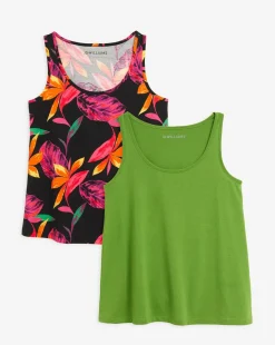 Green & Print 2 Pack Swing Vests