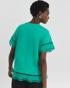 Green Broderie T-Shirt