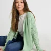 Green Edge To Edge Stitch Sleeve Cardigan
