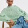 Green Waffle Jumper