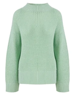 Green Waffle Jumper