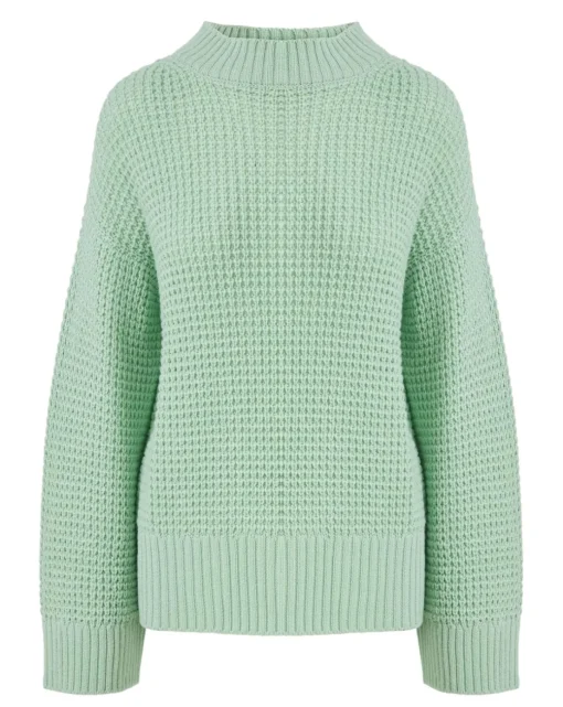 Green Waffle Jumper