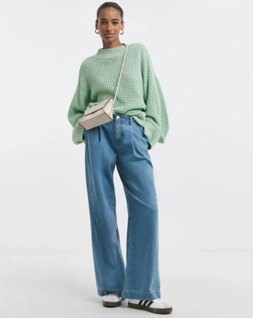 Green Waffle Jumper