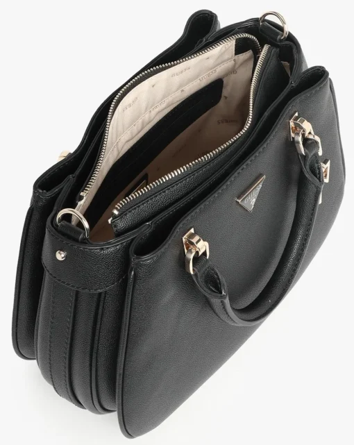 Guess Fedora Black Shoulder Satchel Bag