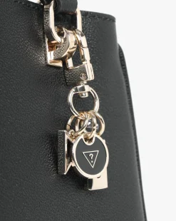 Guess Fedora Black Shoulder Satchel Bag