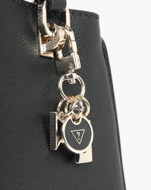 Guess Fedora Black Shoulder Satchel Bag