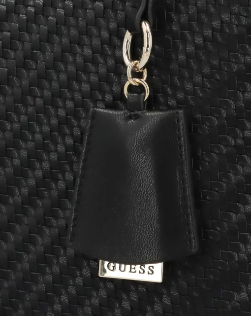 Guess Francy Woven Black Tote Bag