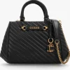 Guess Small Sela Quilted Black Girlfriend Satchel Bag