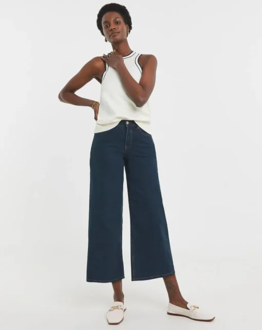 24/7 Indigo Wide Crop Jeans