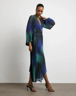 Joanna Hope Asymmetric Pleated Dress