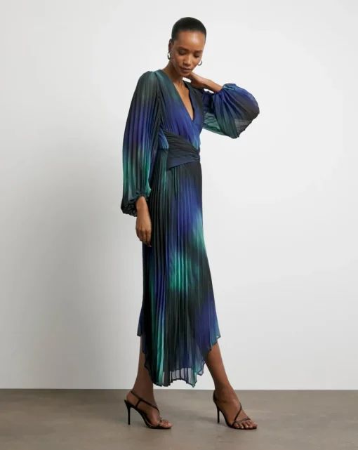 Joanna Hope Asymmetric Pleated Dress