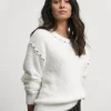 Joanna Hope Ivory Pearl Knit Trim Jumper