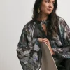 Joanna Hope Keyhole Pleated Blouse