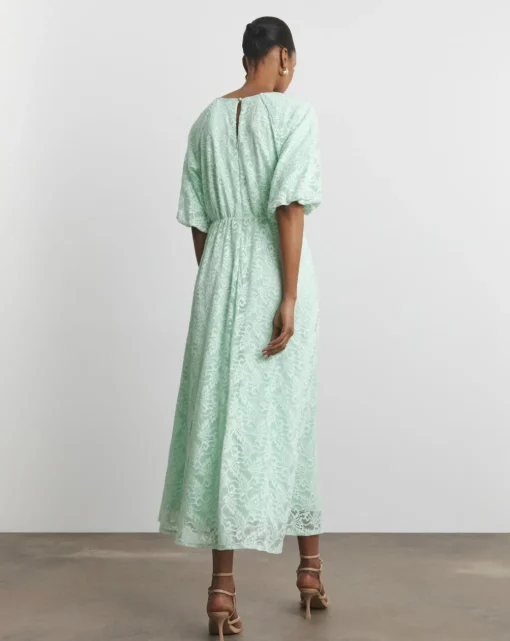 Joanna Hope Lace Dress With Puff Sleeves