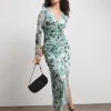 Joanna Hope Mesh Maxi Dress With Ruching
