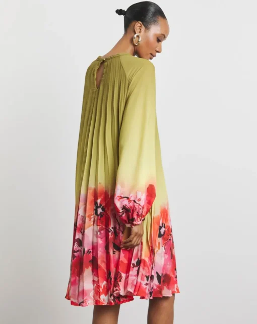 Joanna Hope Ombre Pleated Shift Dress