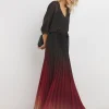 Joanna Hope Ombre Print Pleated Dress