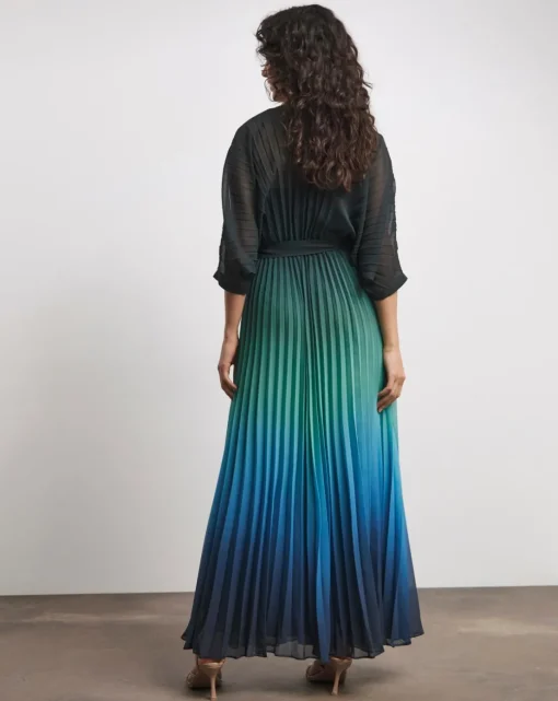 Joanna Hope Ombre Print Pleated Dress