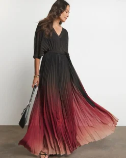Joanna Hope Ombre Print Pleated Dress
