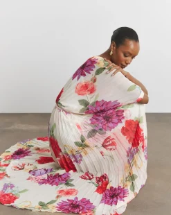 Joanna Hope Printed Pleated Maxi Dress