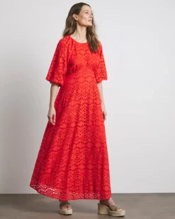 Joanna Hope Puff Sleeve Broderie Dress