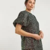 Joanna Hope Sequin Puff Sleeve top