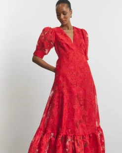 Joanna Hope Sheer Floral Dress