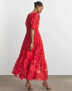 Joanna Hope Sheer Floral Dress