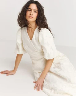 Joanna Hope Textured Wrap Blouse